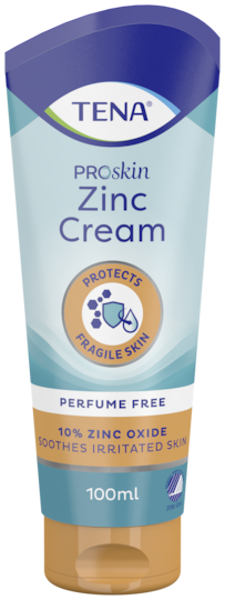 TENA ProSkin Zinkkräm – zinkoxid som skyddar mot utslag orsakade av inkontinensskydd