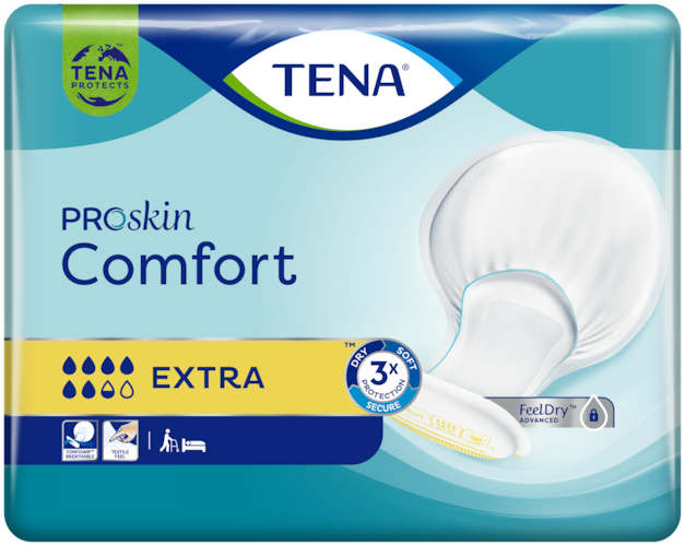 TENA Comfort Extra – Duża, profilowana pielucha anatomiczna pomagająca zachować zdrową skórę