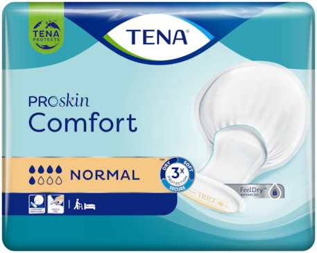 TENA Comfort Normal - Large shaped incontinence pad for Skin Health