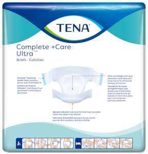 TENA Complete +Care Ultra 2XL back of pack