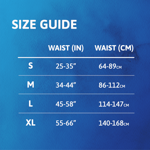 Size guide for TENA Overnight Underwear.