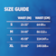 Size guide for TENA Overnight Underwear.