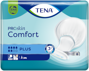 TENA Comfort Plus – veľká anatomicky tvarovaná inkontinenčná vložka podporujúca zdravie pokožky