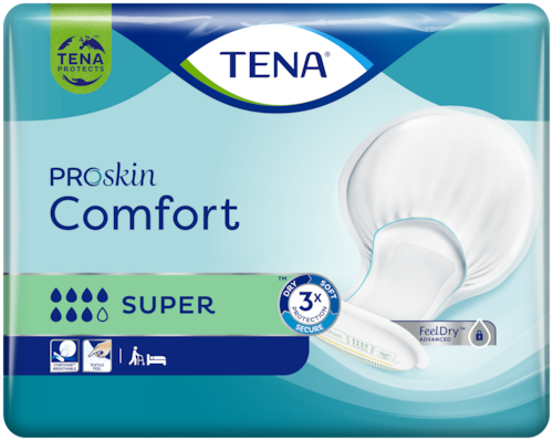 TENA Comfort Super – Liela izmēra uzsūcošā pakete ādas veselībai