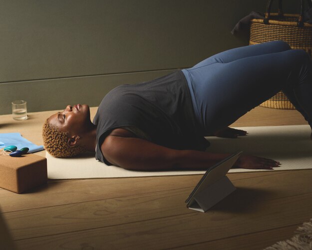 Woman doing home exercise