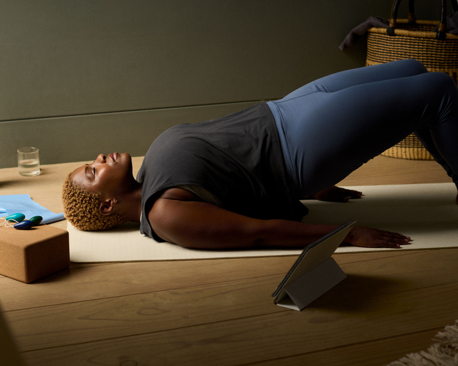 Woman doing home exercise