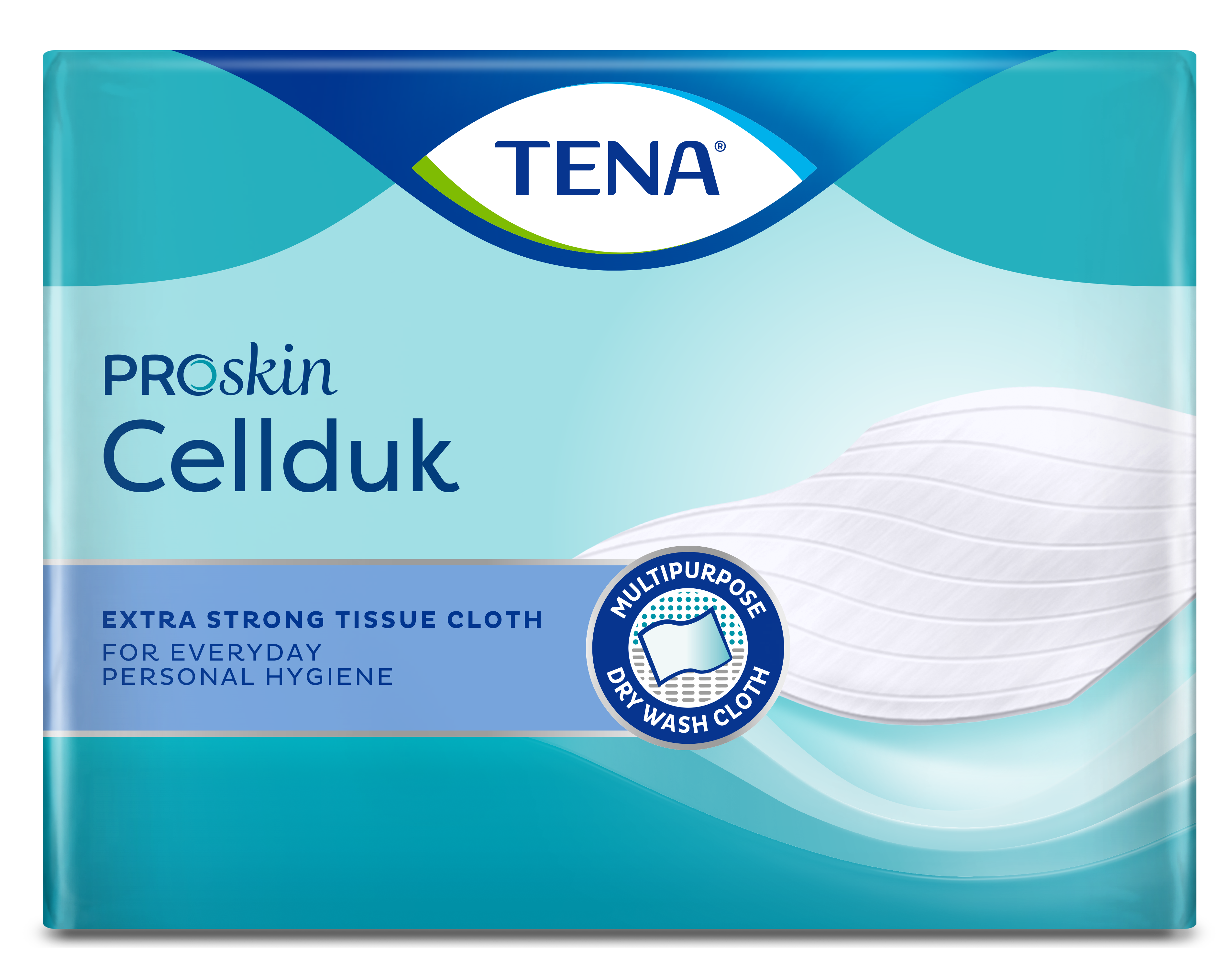 TENA ProSkin Cellduk  Klassisk engangsvaskeklud med utrolig styrke, når den er våd