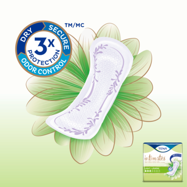 Triple Protection Protects against urine leaks, odor and wetness