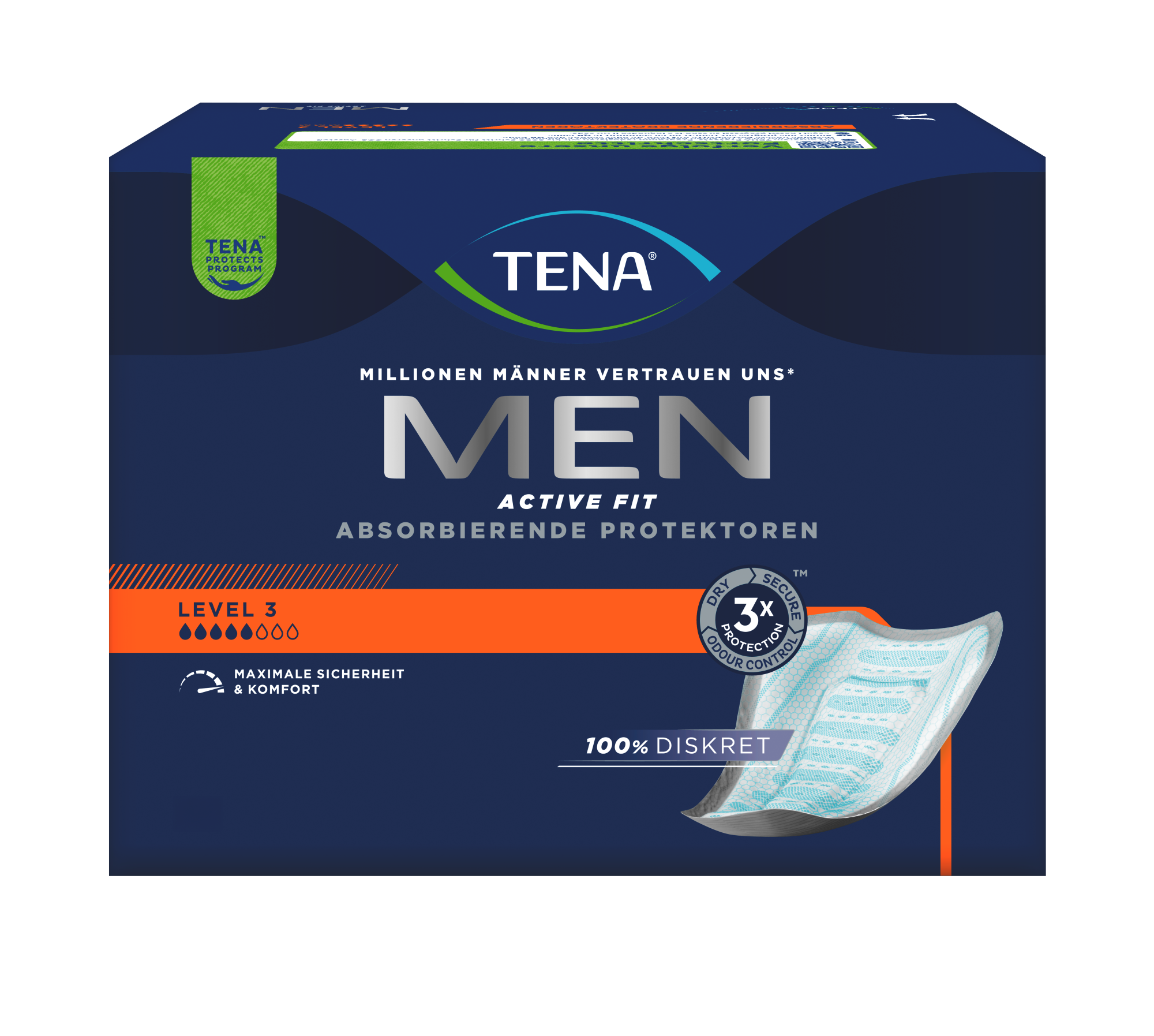 TENA Men Active Fit Absorbierende Protektoren Level 3 | Inkontinenzeinlage TENA Men Active Fit Absorbierende Protektoren Level 3 | Inkontinenzeinlage