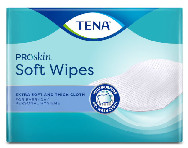 TENA ProSkin Soft Wipes | Toallitas secas extrasuaves para adultos