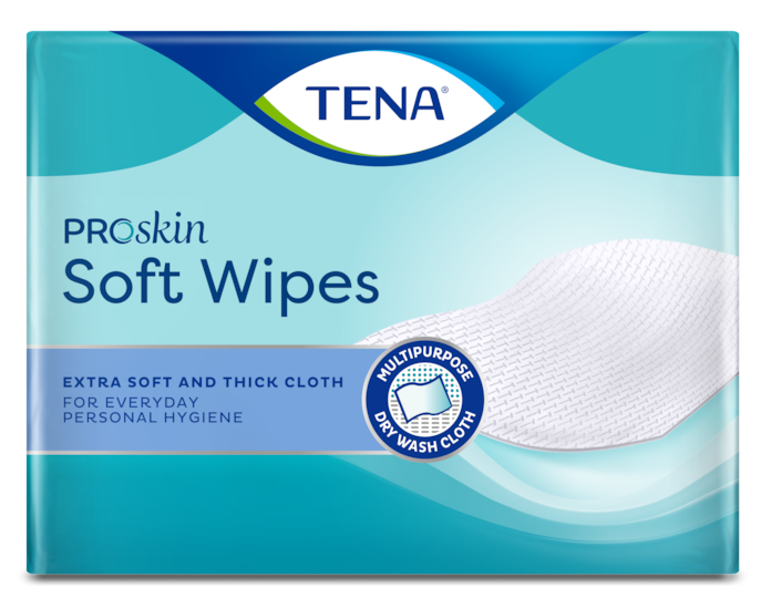 TENA ProSkin Soft Wipes | Extra zachte droge wipes voor volwassenen