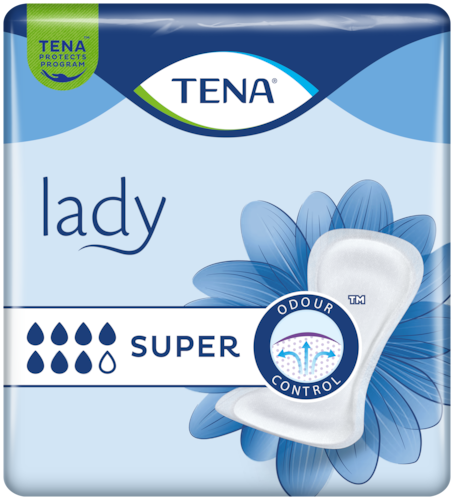 TENA Lady Super | Assorbenti per l’incontinenza femminile morbidi ed efficaci