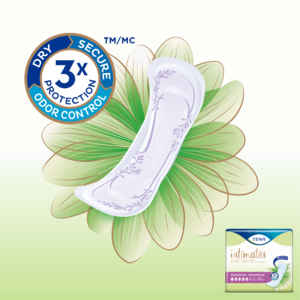 Triple Protection Protects against urine leaks, odor and wetness