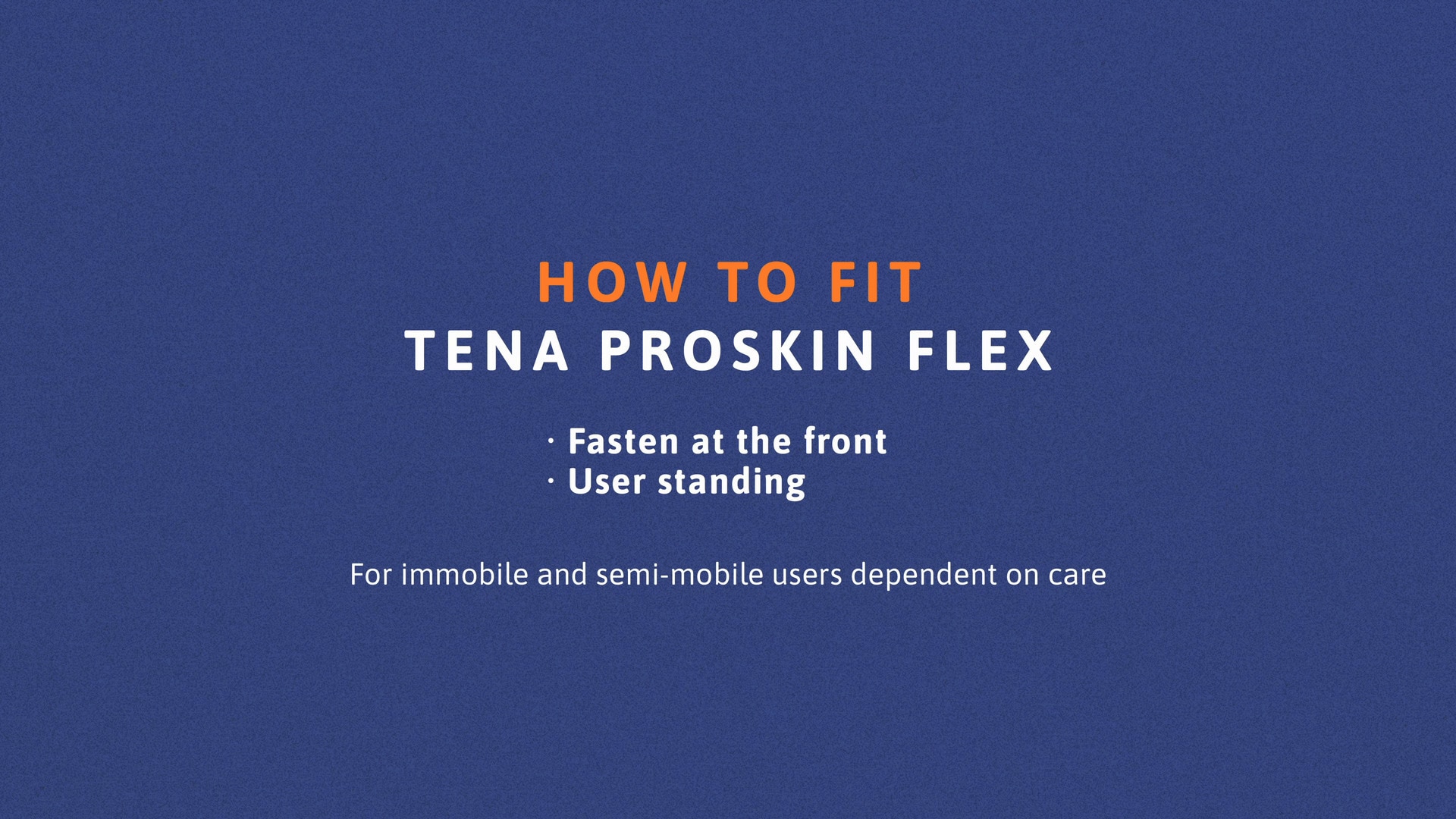 Hur man tar på TENA Flex allt-i-ett skydd i stående läge - Bild framifrån