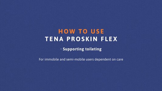 Anlegehinweise für TENA Flex Vorlagen mit Hüftbund beim Toilettengang