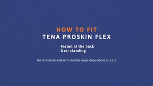 Ako obliekať nohavičky TENA Flex s rýchloupevňovacím pásom v stoji – zobrazené zozadu