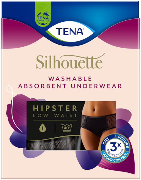 TENA Silhouette Washable Absorbent Underwear | Hipster - For women with light incontinence