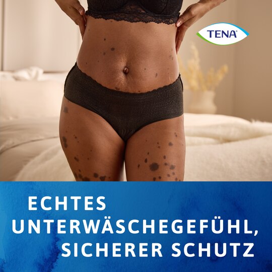 TENA Silhouette Plus Schwarz | Hüfthohe Unterwäsche zum Schutz bei Blasenschwäche