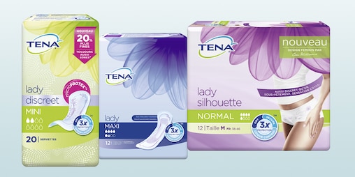Gamme de produits TENA pour femmes