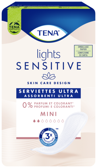 TENA Lights Ultra Mini per pelli sensibili | Assorbenti per incontinenza