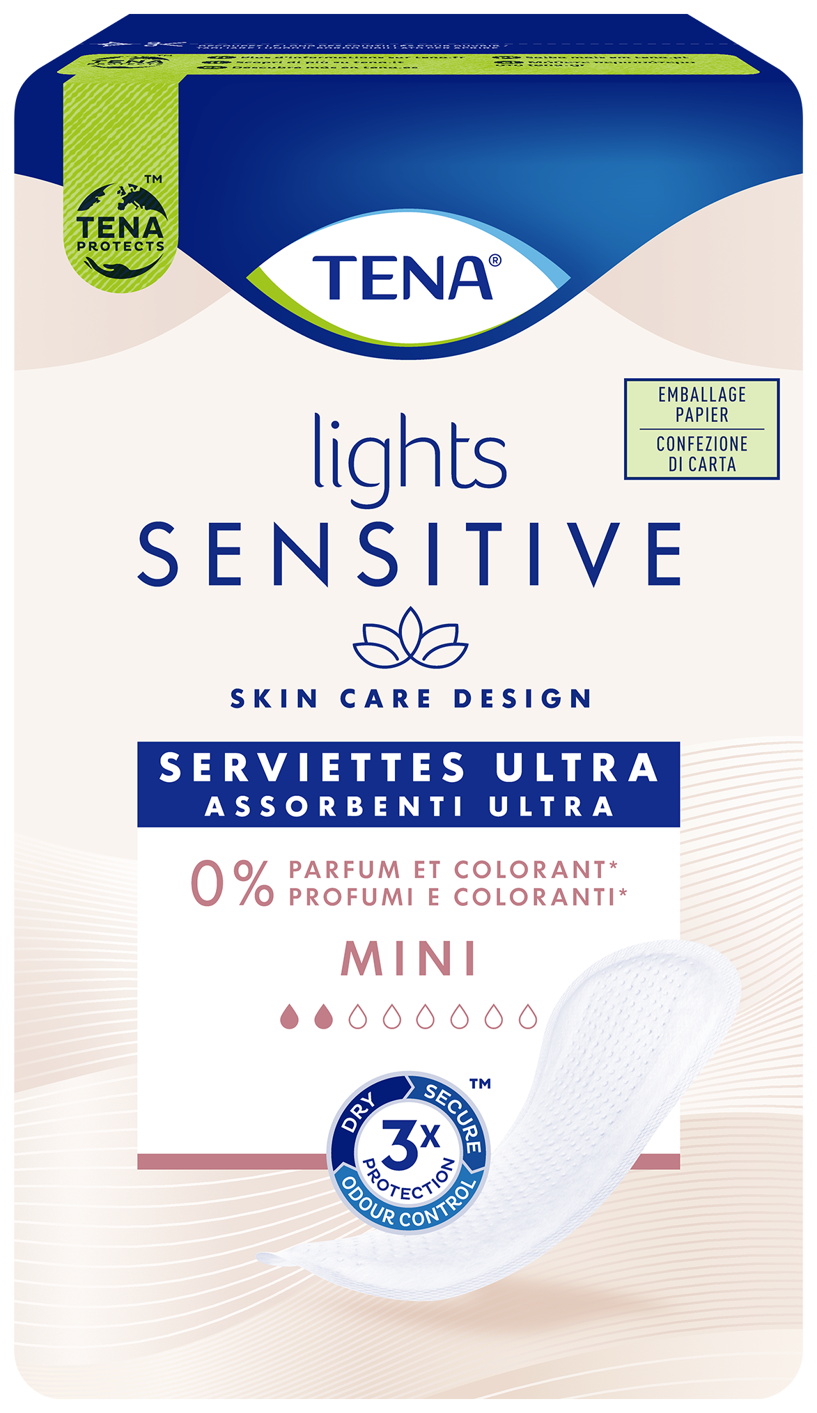 TENA Lights Ultra Mini per pelli sensibili | Assorbenti per incontinenza