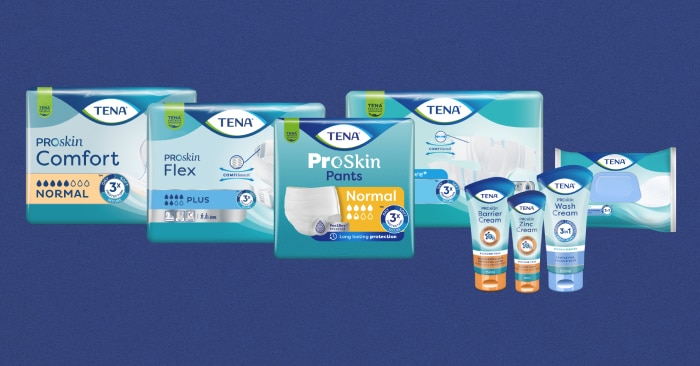 TENAの排泄ケアおよびスキンヘルスの製品ラインナップから厳選した排泄ケア製品  