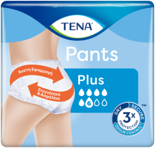Pack shot of TENA Pants Plus