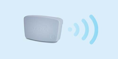 L’enregistreur TENA SmartCare Identifi avec une image représentant la connectivité