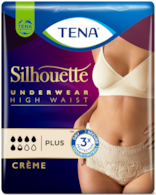 TENA Silhouette - Mutandine assorbenti a vita alta color crema per l’incontinenza femminile