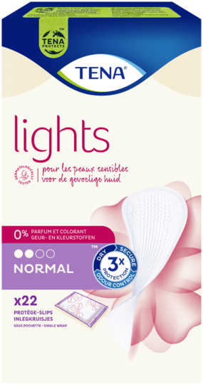 Protège-slips pour incontinence TENA Lights emballé individuellement | Pour les peaux sensibles