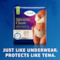 Pack shot of TENA Silhouette Classic underwear with text "Just like underwear. Protects like TENA"