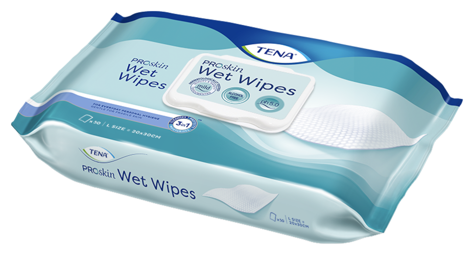 TENA ProSkin Wet Wipe with plastic lid