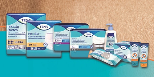 Image of the Full Line of TENA Proskin Products for your Facility or HME - TENA Professional