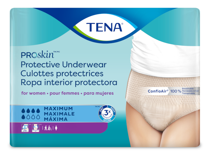  TENA ProSkin Overnight™ Super Protective Incontinence  Underwear, Heavy Absorbency, Unisex, Medium, (56 Total - 4 Packs) : Health  & Household