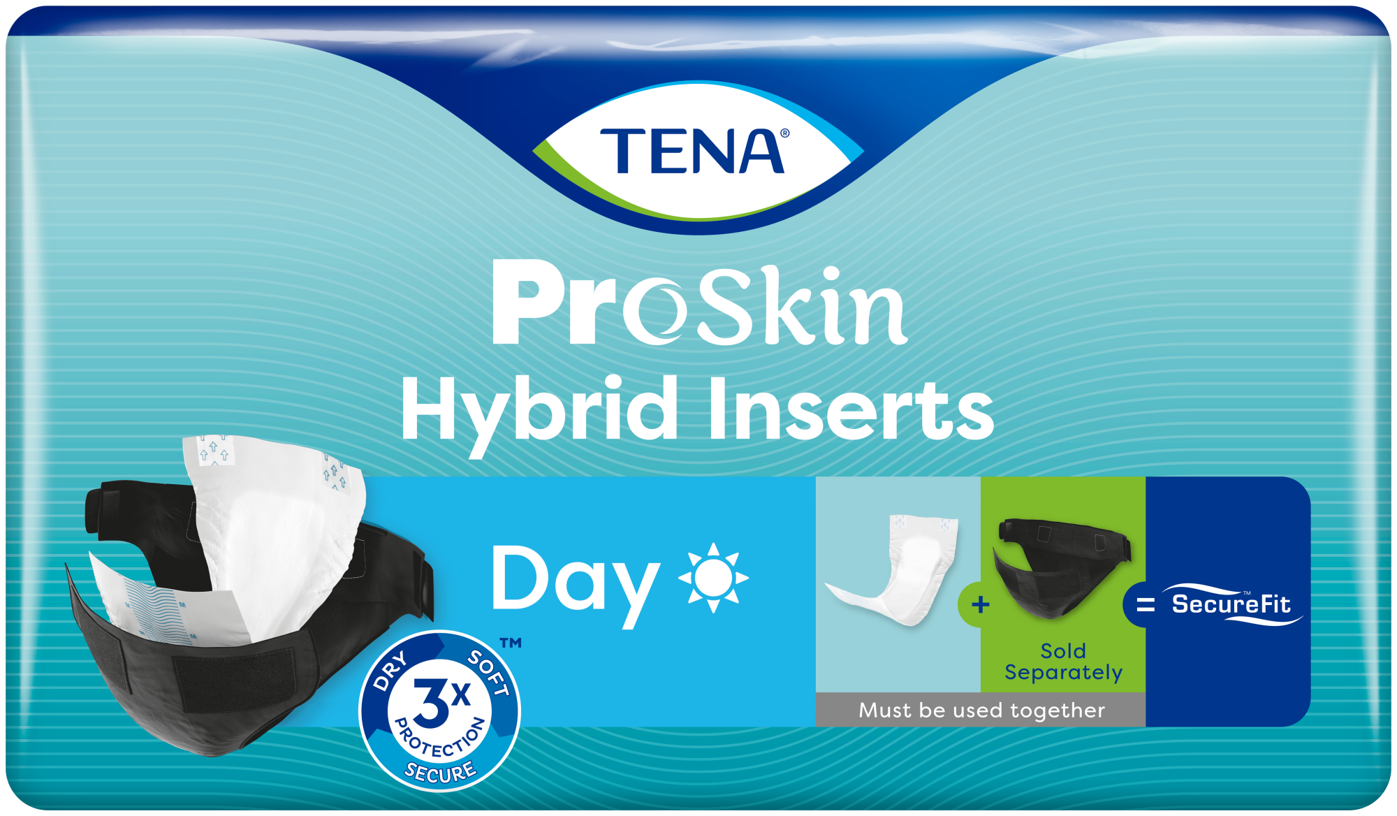 Pack shot of TENA ProSkin Hybrid Insert Day