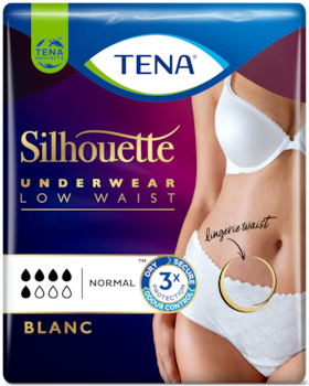 TENA Silhouette | tyylikkään valkoiset, suojaavat alushousut