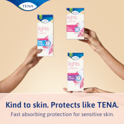 Zacht voor de huid. Beschermt als TENA.