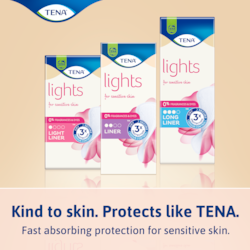 Kind to skin. Protects like TENA.