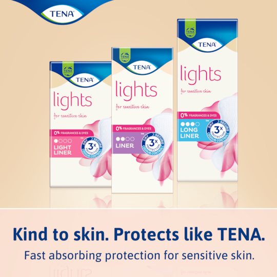 Zacht voor de huid. Beschermt als TENA.