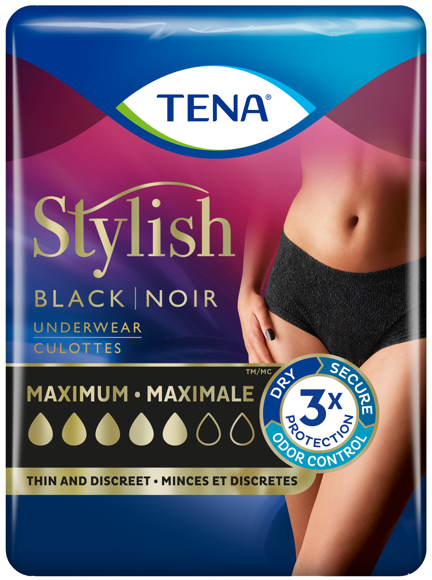 TENA Stylish Black Maximum