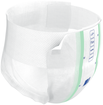 TENA ProSkin™ Flex Super with elastic ComfiStretch belt ensures comfortable fit and leakage security