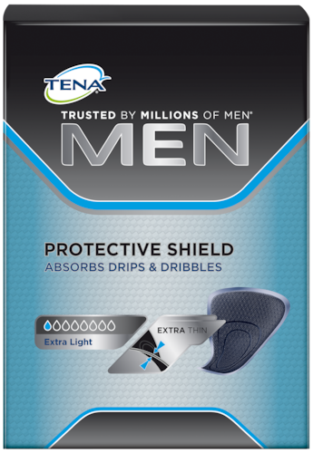 Ochranná pánská inkontinenční pomůcka TENA Men Protective Shield pro velmi lehký únik moči v podobě pár kapek