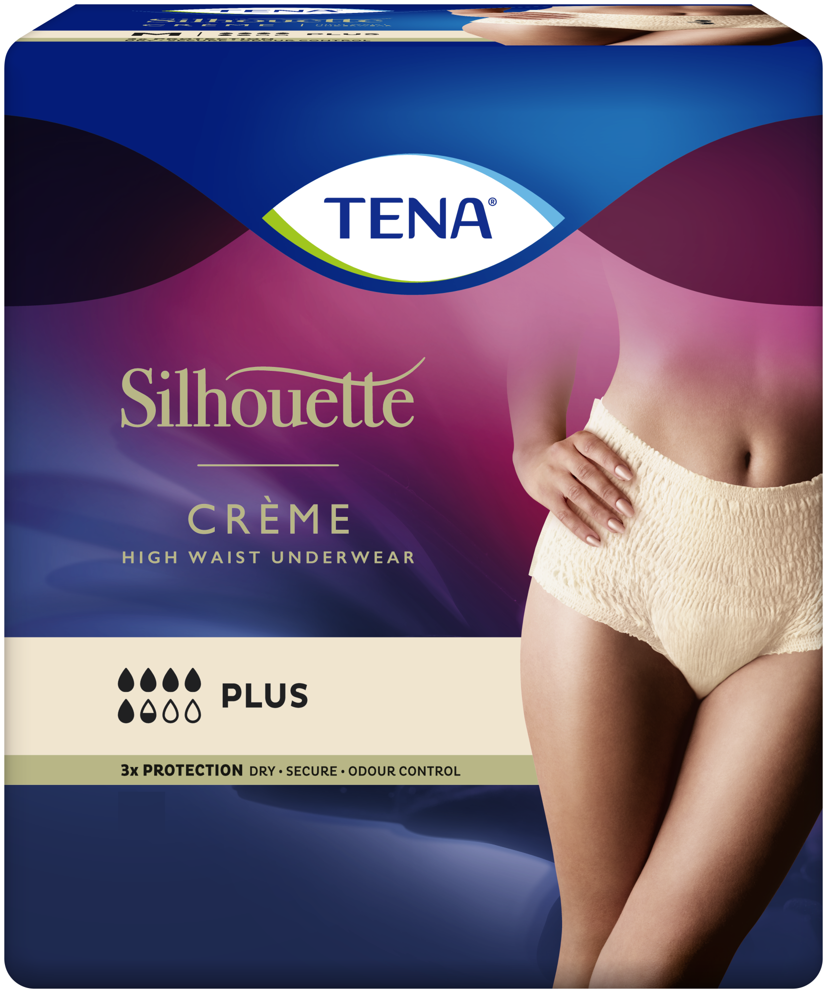 TENA Silhouette – Mutandine assorbenti femminili a vita alta color crema -  TENA
