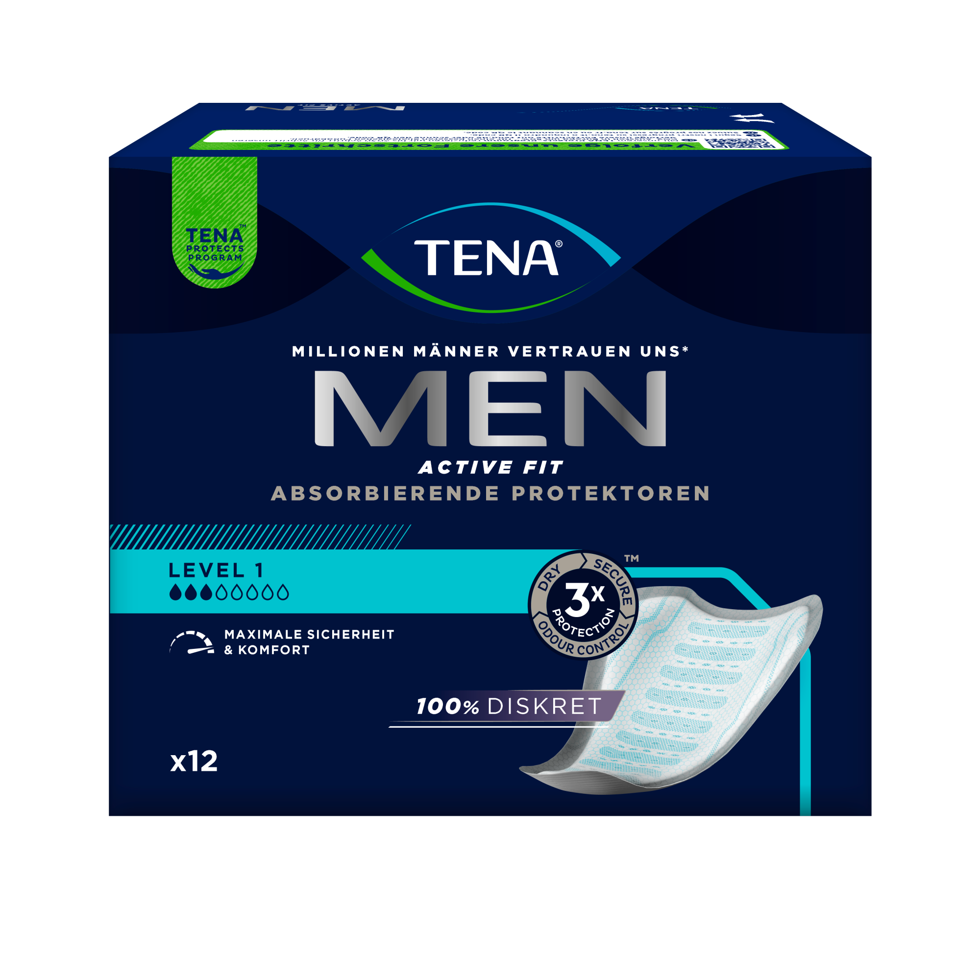 TENA Men Active Fit Absorbierende Protektoren Level 1 | Inkontinenzeinlage TENA Men Active Fit Absorbierende Protektoren Level 1 | Inkontinenzeinlage