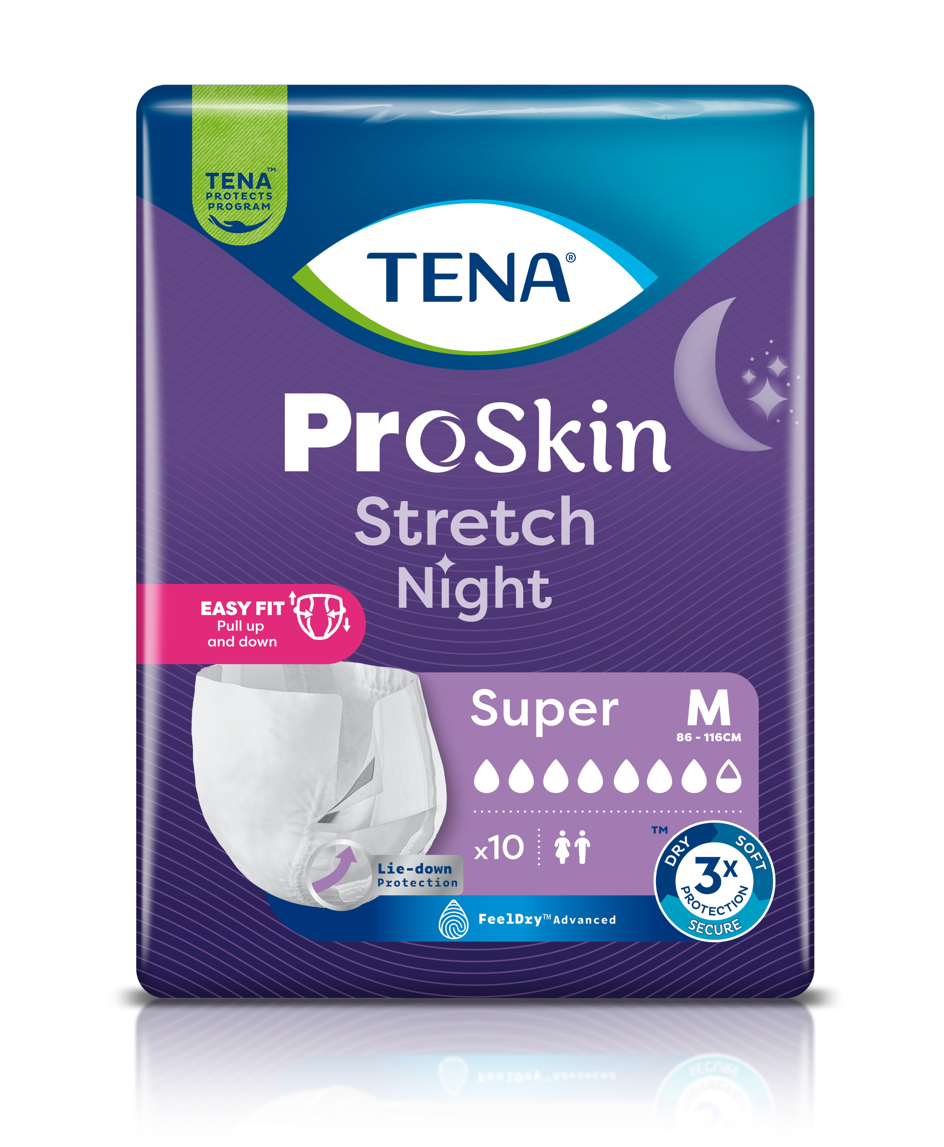 TENA Stretch ProSkin NUIT | Sous-vêtements jetables respirants à attaches stretch adaptés à la pose en autonomie