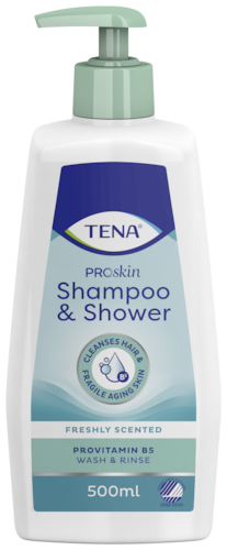 TENA Shampoo & Shower – šampūno ir dušo želės derinys