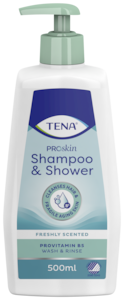 TENA ProSkin Shampoo & Shower Suihkushampoo | Shampoon ja suihkugeelin yhdistelmä