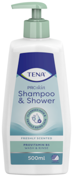 TENA ProSkin Shampoo & Shower | Vienā produktā apvienots šampūns un dušas želeja