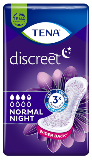 TENA Discreet Normal Night | Inkontinenssisuoja öiseen virtsankarkailuun