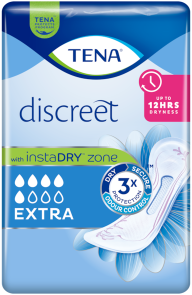 TENA Discreet Extra | Urīna nesaturēšanas gadījumiem paredzētas pakete